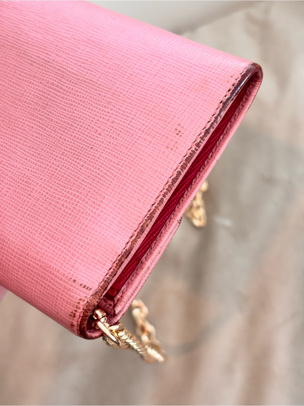 FENDI Pink Leather "Crayons" Pochette / Clutch Wallet W/ COA - Picture 7 of 15